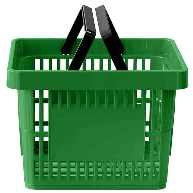 Panier magasin libre-service - 2 anses - 13L - Vert
