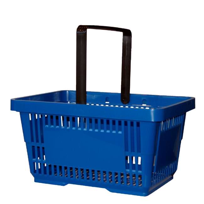Panier magasin libre-service - 1 anse - 22L - Bleu