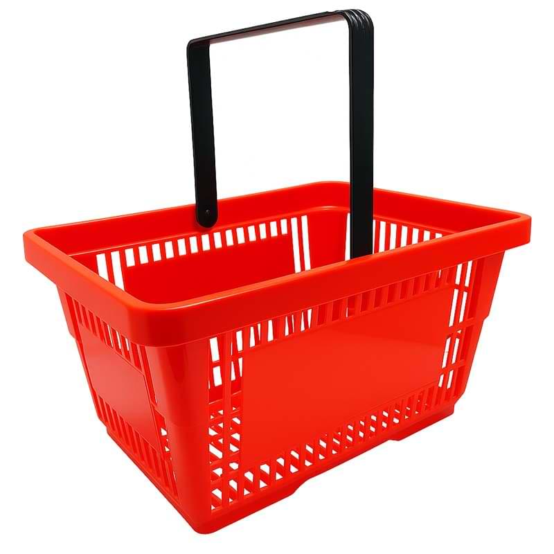 Panier magasin libre-service - 1 anse - 22L - Rouge
