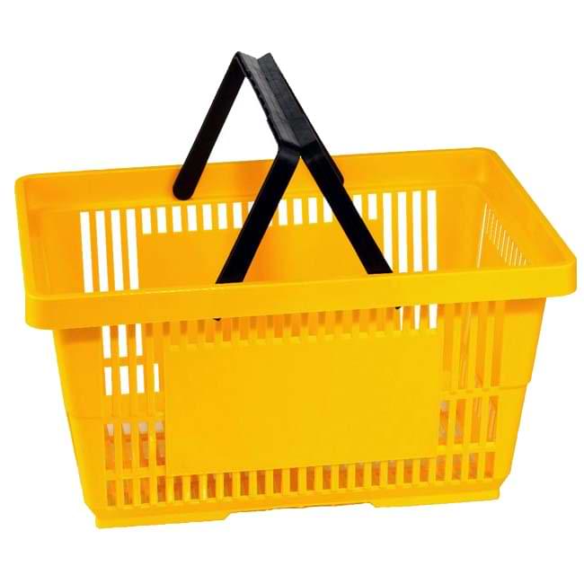 Panier magasin libre-service - 2 anses - 22L - Jaune