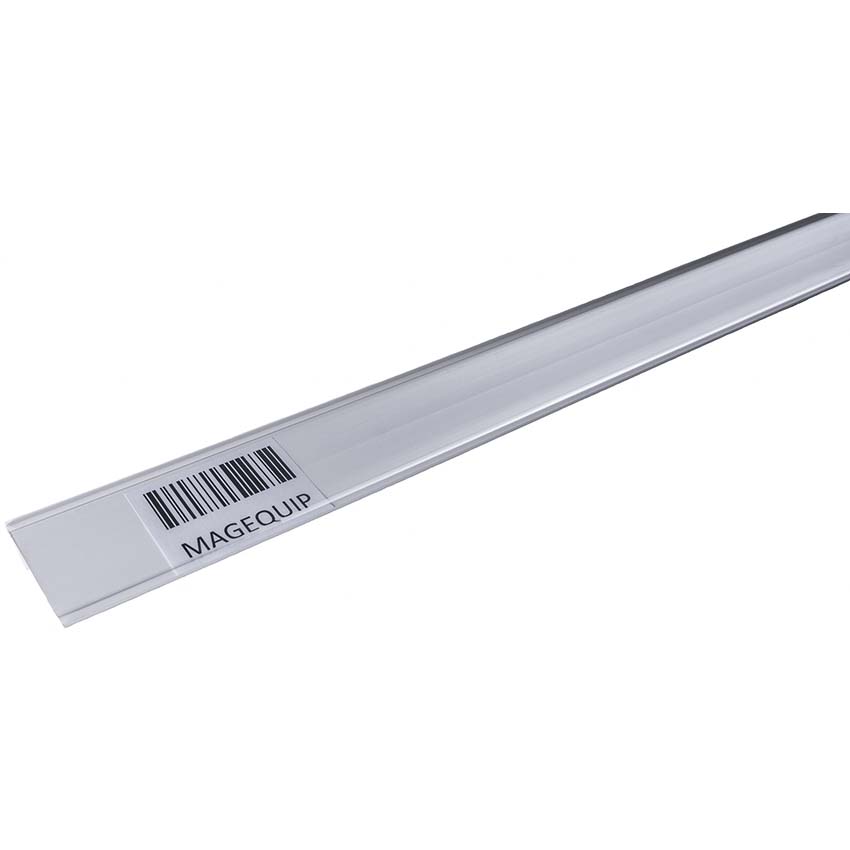 Porte-étiquette incliné 25° - H. 39 X L. 1330 mm - Blanc