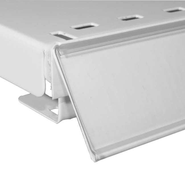 Porte-étiquette incliné 38° - H. 39 X L. 1000 mm - Blanc