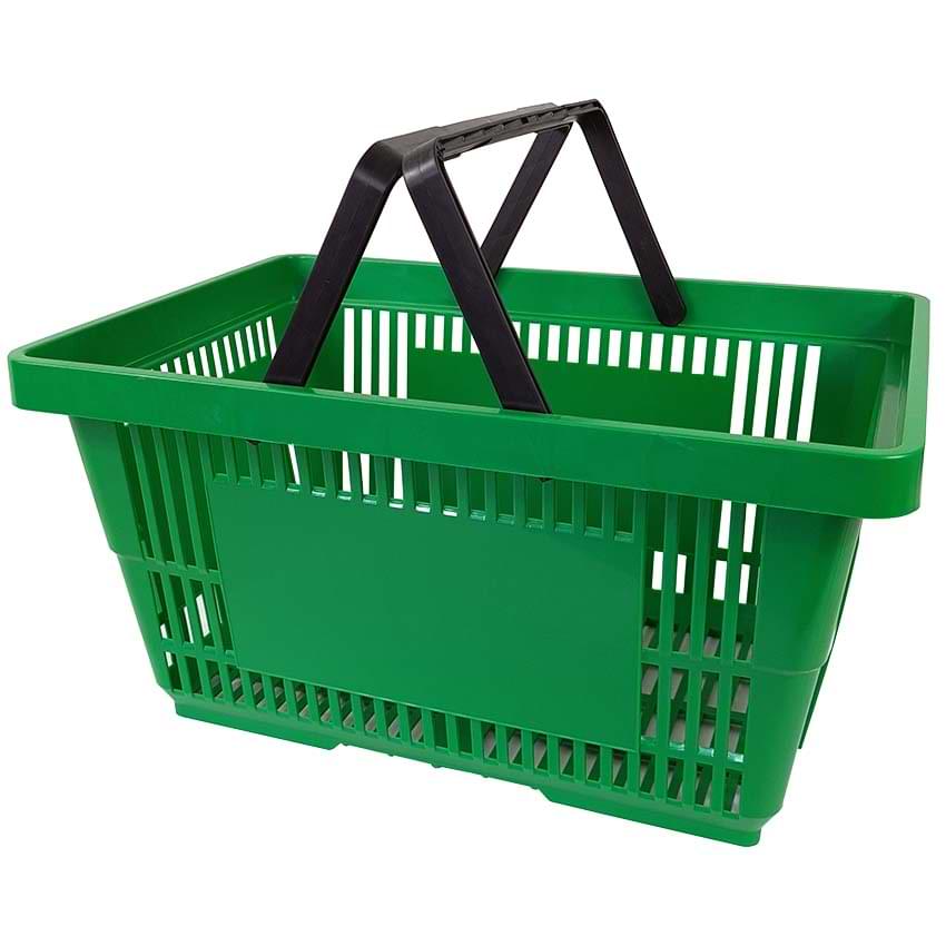 Panier magasin libre-service 28L - 2 anses - Vert