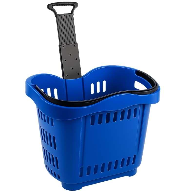 Panier sur roulettes 43L - Bleu