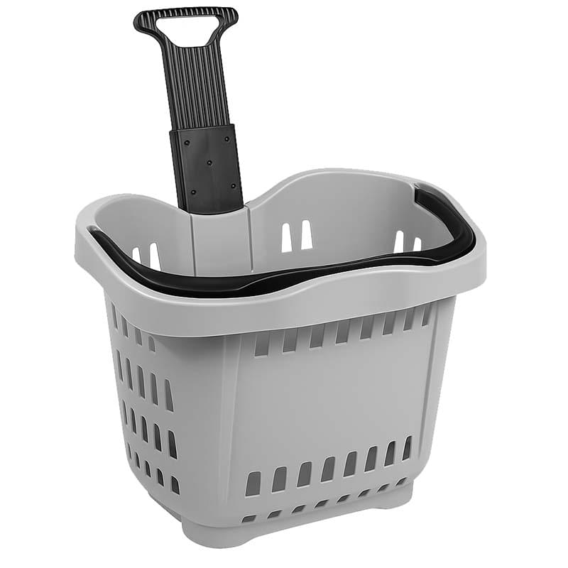 Panier sur roulettes 43L - Gris