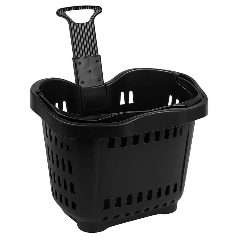 Panier sur roulettes 43L - Noir