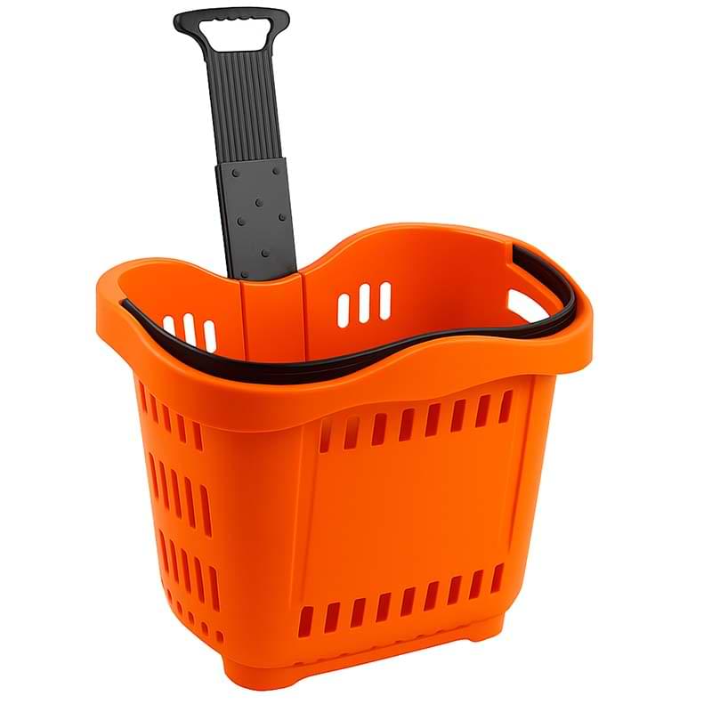 Panier sur roulettes 43L - Orange