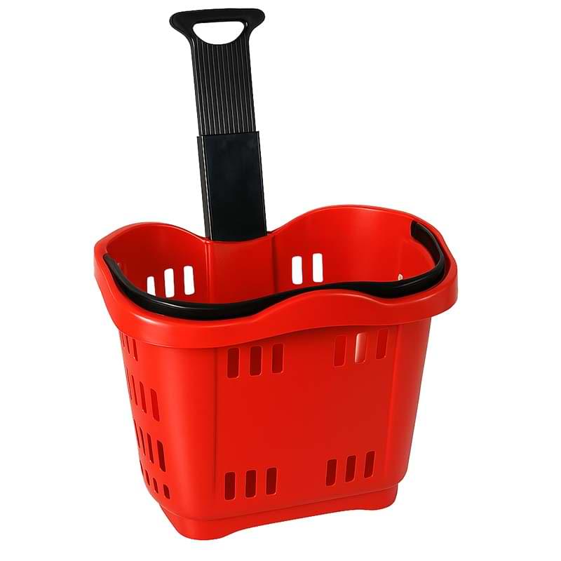 Panier sur roulettes 43L - Rouge
