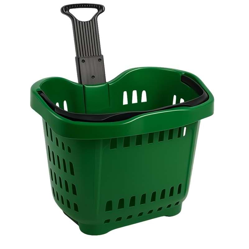 Panier sur roulettes 43L - Vert foncé