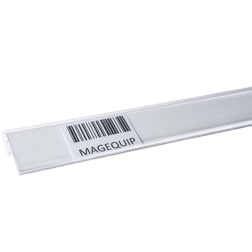 Porte-étiquette panier fil 25° - L. 600 mm - Blanc