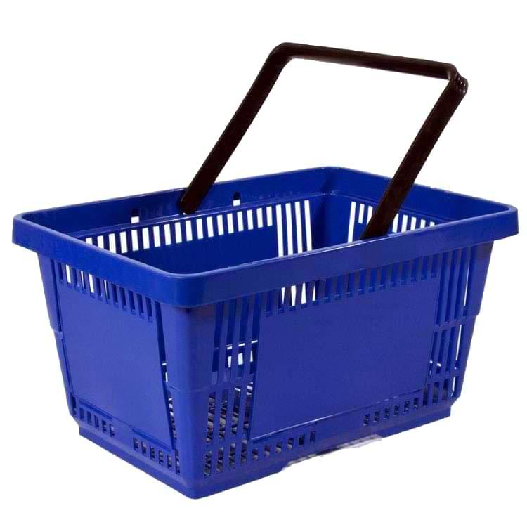 Panier magasin libre-service 28L - 1 anse - Bleu