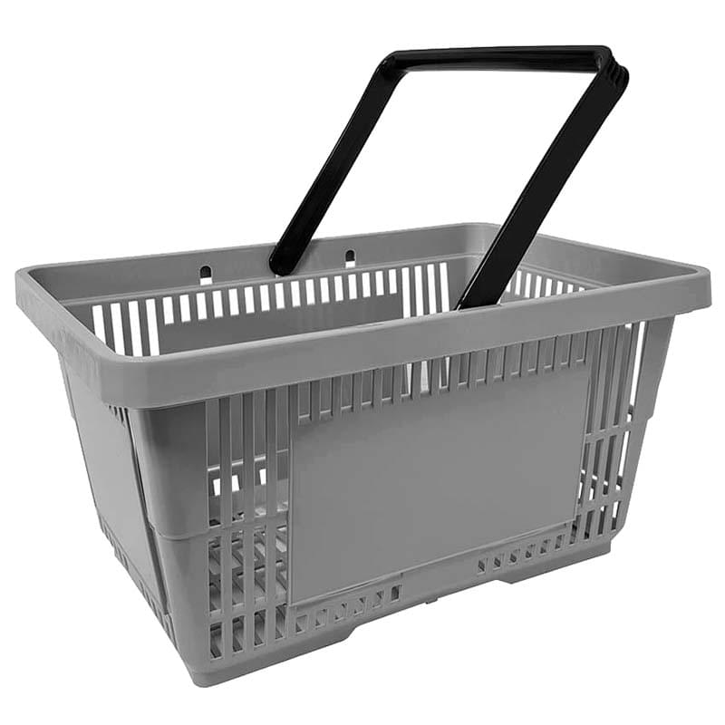 Panier magasin libre-service 28L - 1 anse - Gris