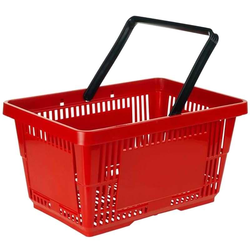 Panier magasin libre-service 28L - 1 anse - Rouge