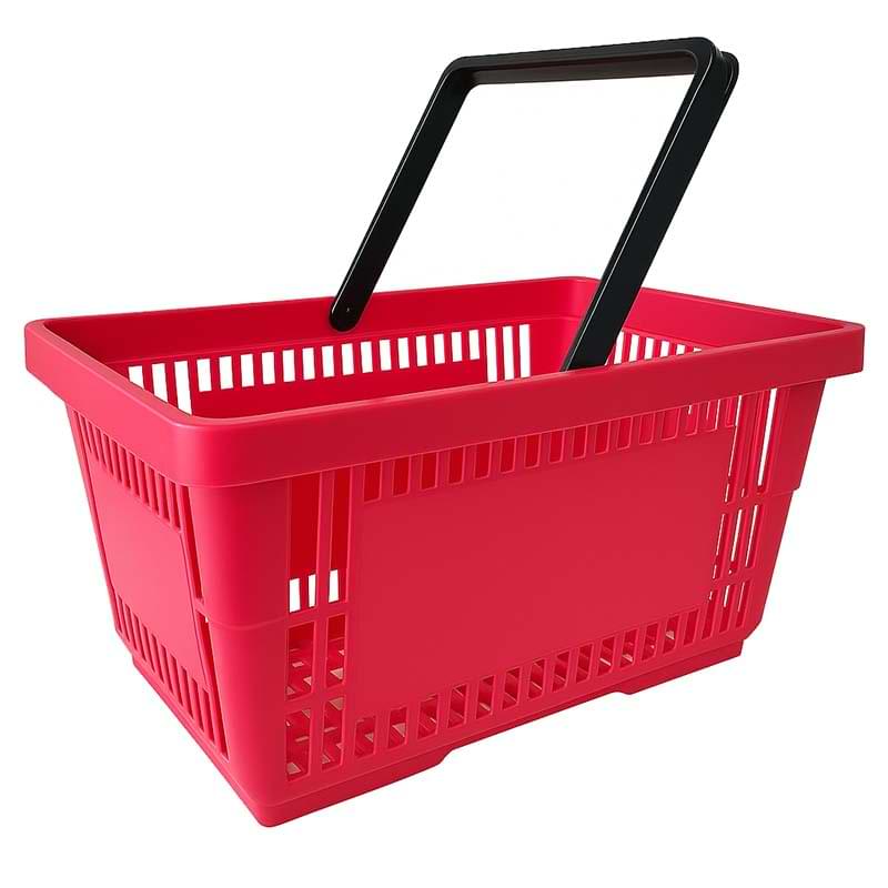 Panier magasin libre-service 28L - 1 anse - Rose