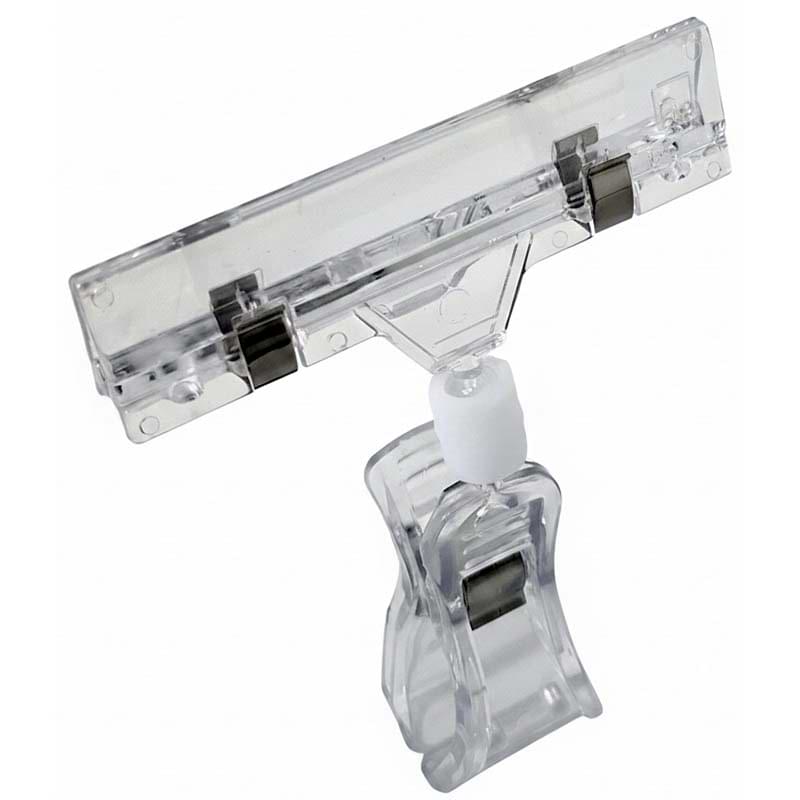 Porte-prix à pince - L. 80 mm - Pince pour tube D. 20 mm maxi