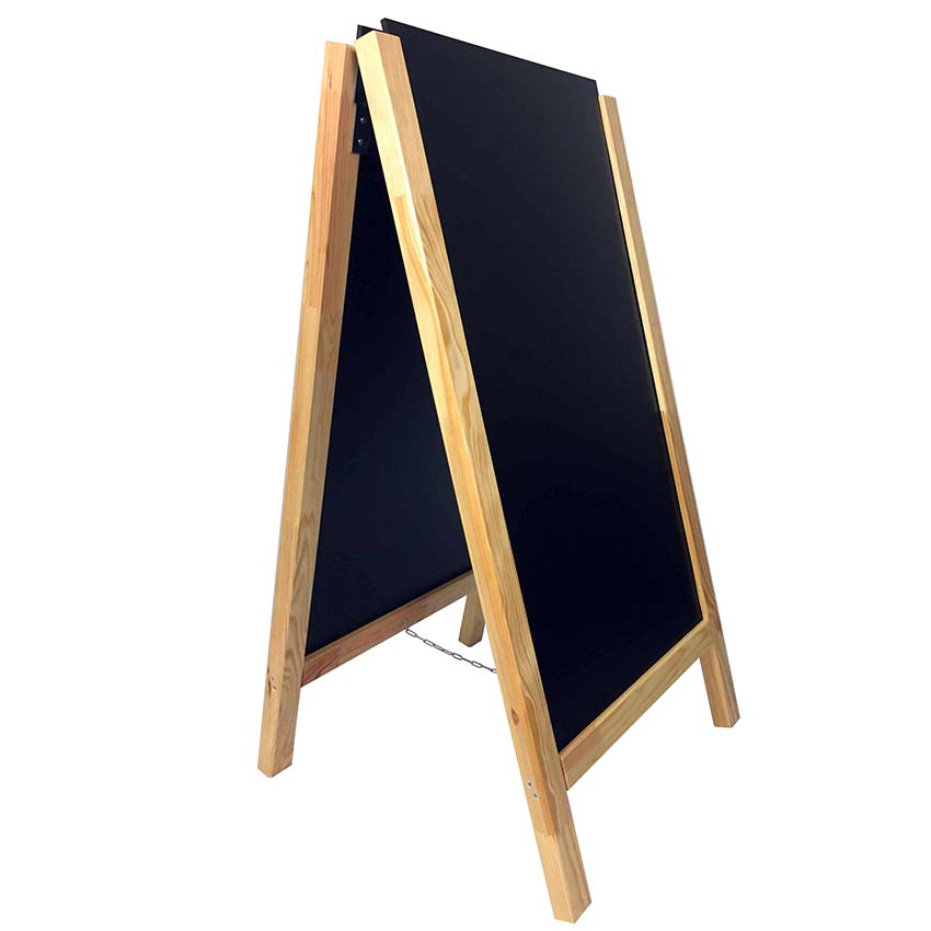 Chevalet bois ardoise réversible - H. 117 X 58 cm - Pin naturel