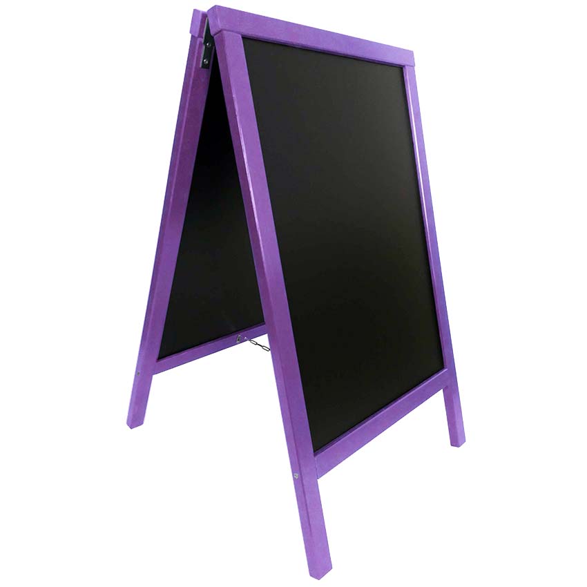 Chevalet ardoise - H. 90 X L. 55 cm - Violet