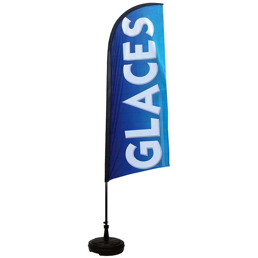Kit complet Drapeau + Mât + Socle lestable - Glaces