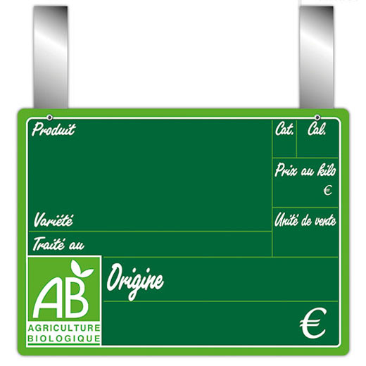 Etiquette fruits et légumes BIO 15 X 20 cm - A pattes
