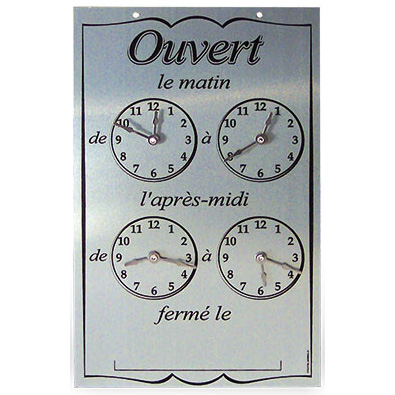 Pendulette affichage des horaires - 15 X 24 cm - Alu brossé
