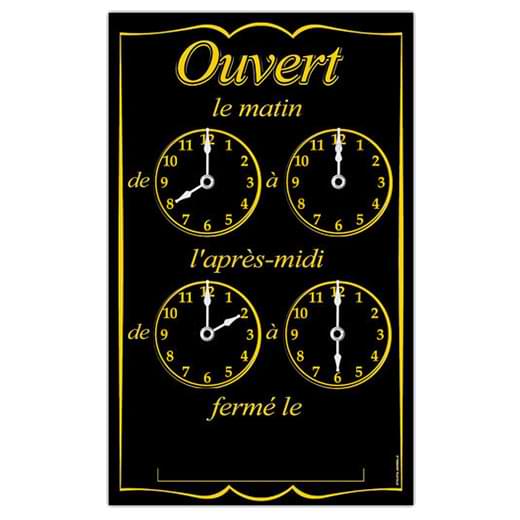 Pendulette affichage des horaires - 15 X 24 cm - Noir