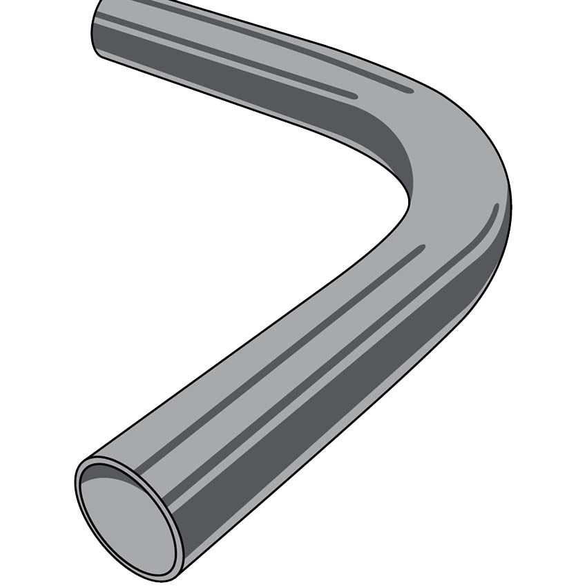 Coude inox poli D. 40 mm - 300 X 300 mm