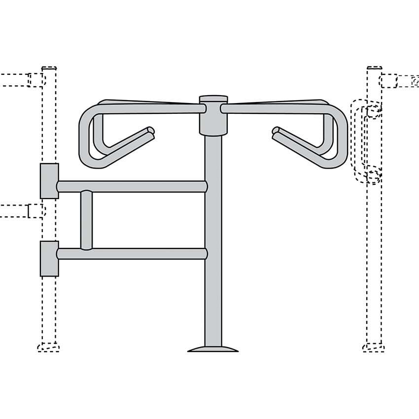 Tourniquet entrée magasin escamotable