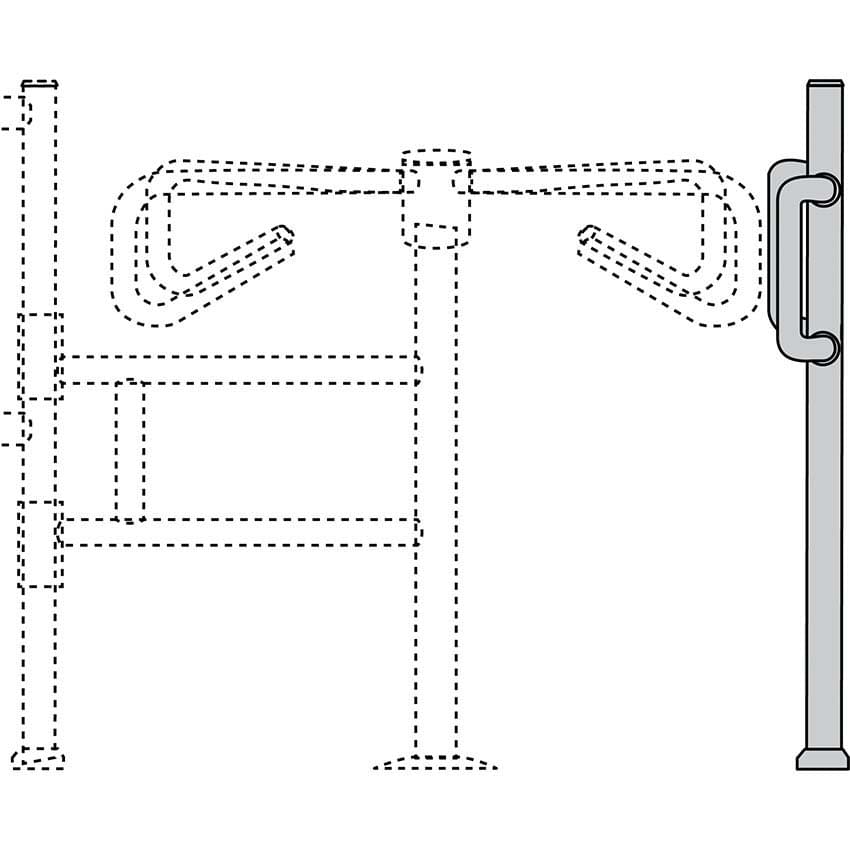 Pied guide-client H. 1070 mm (sans manchon)