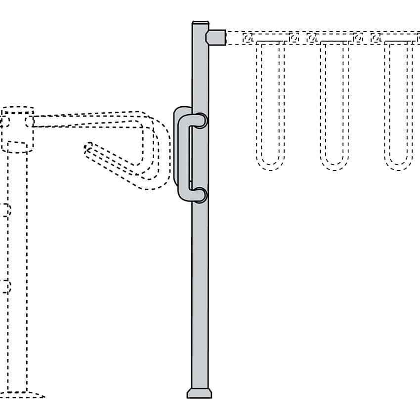 Pied guide-client H. 1250 mm - 1 manchon