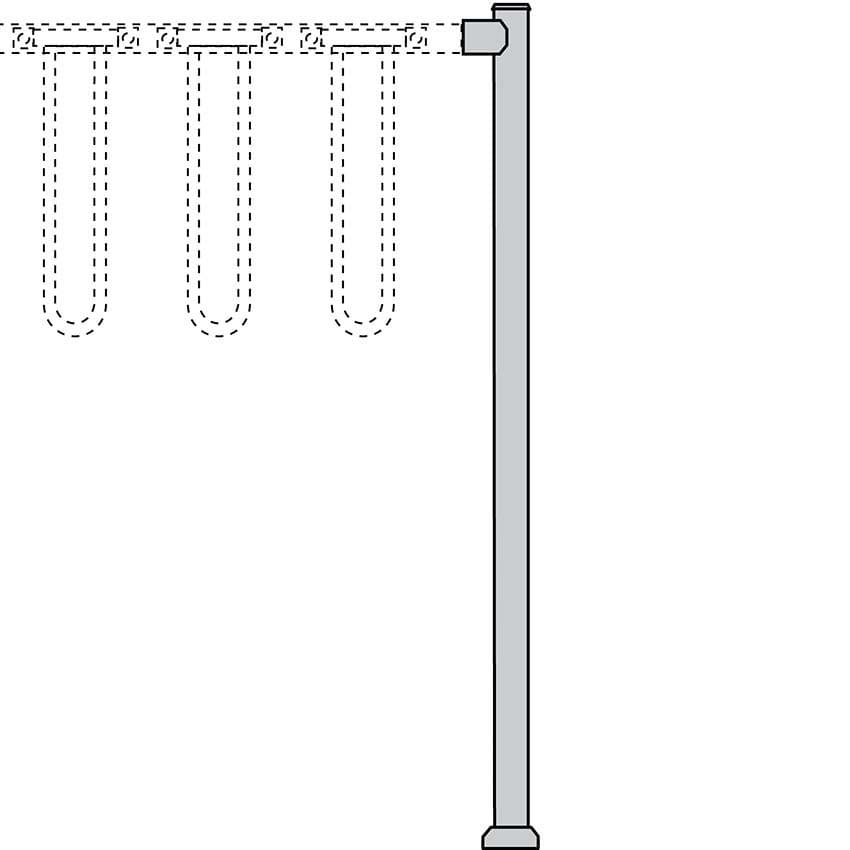 Poteau simple H. 1250 mm - 1 manchon