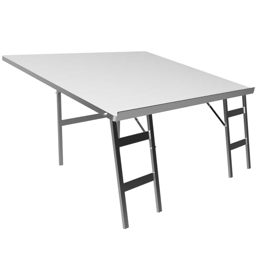 Table étalage marché alu pliante inclinée - P. 120 X L. 150 cm - Plateau résine