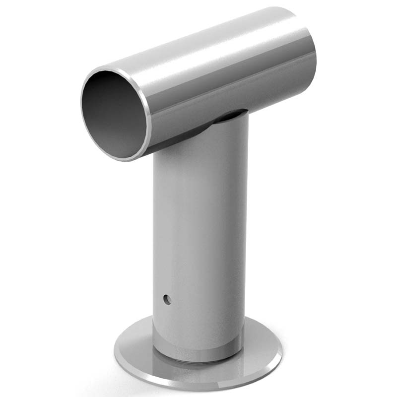 Pied glissière inox en T - H. 150 mm