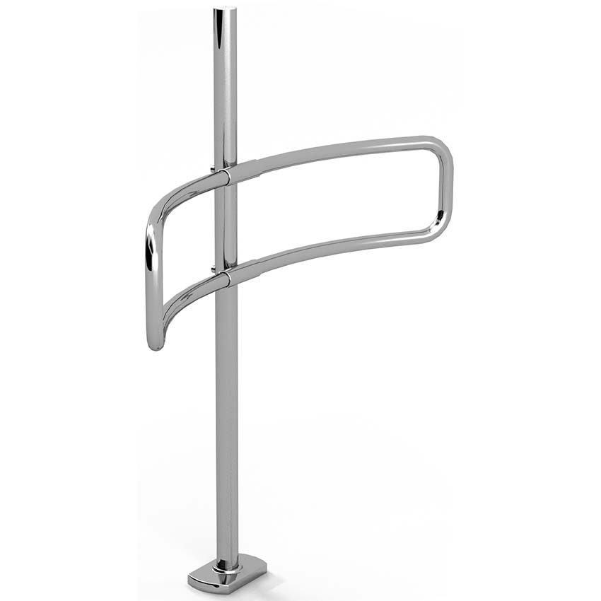 Pied guide-clients avec bras - H. 1250 mm