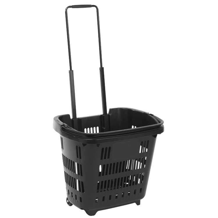 Panier sur roulettes 34L - Noir (matière recyclée)