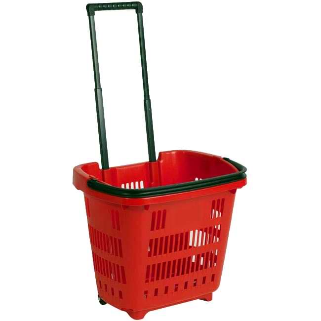 Panier sur roulettes 34L - Rouge
