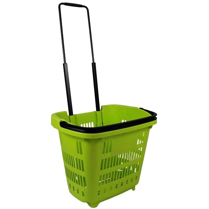 Panier sur roulettes 34L - Vert anis RAL 6018