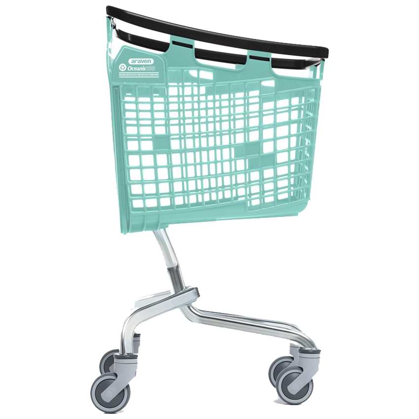 Chariot panier Loop avec consigneur 100L - Bleu Océanis