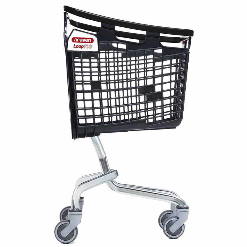 Chariot panier Loop avec consigneur 100L - Poignée noire