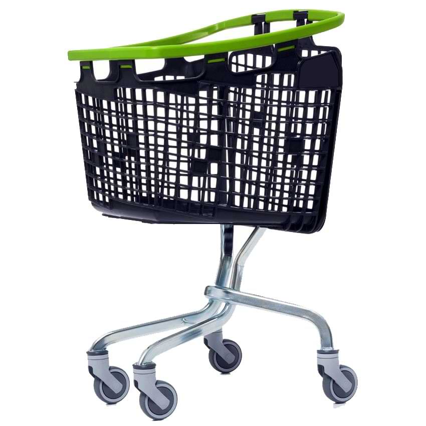 Chariot panier Loop avec consigneur 100L - Poignée verte