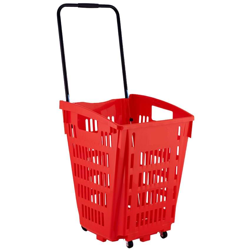 Panier sur roulettes XXL 52L 360° - 4 roulettes - Rouge