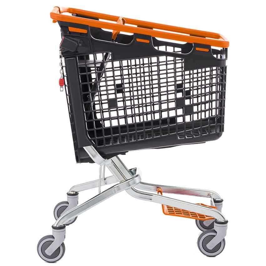 Chariot panier Loop avec consigneur 160L - Poignée orange