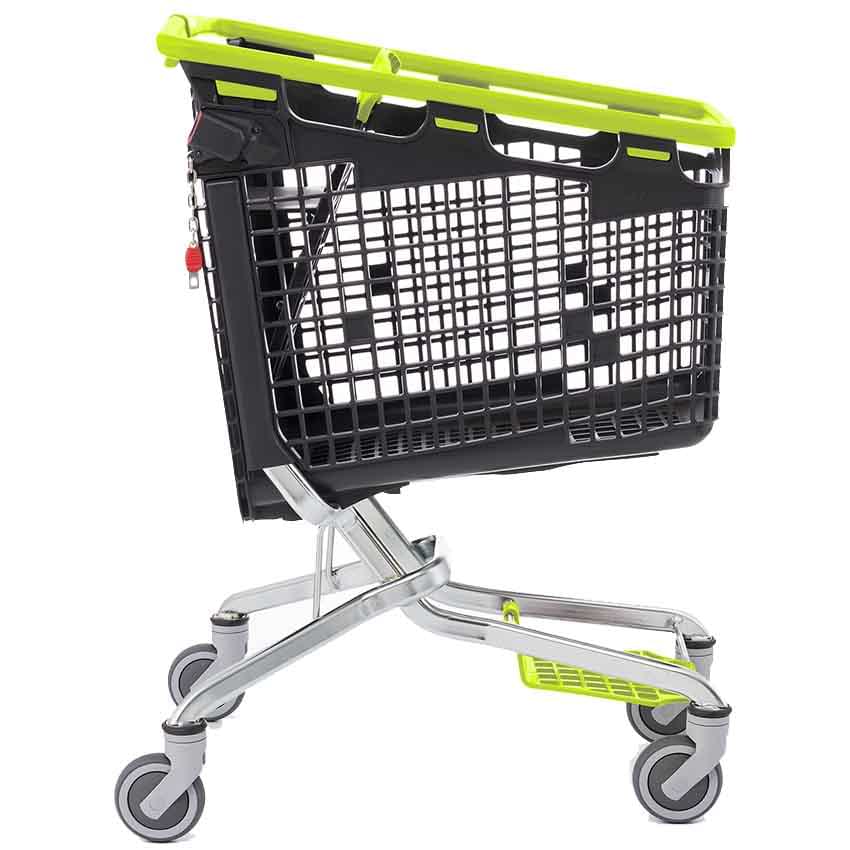 Chariot panier Loop avec consigneur 160L - Poignée verte