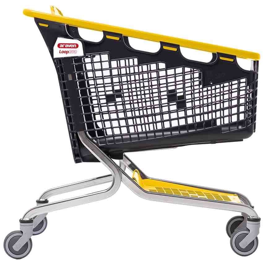 Chariot Loop 200L - Version complète - Poignée et plateau inférieur Jaune Pantone 123C