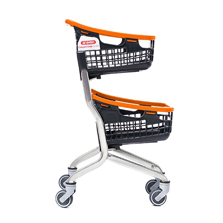 Chariot panier Loop double panier 2 X 35L - Poignée orange