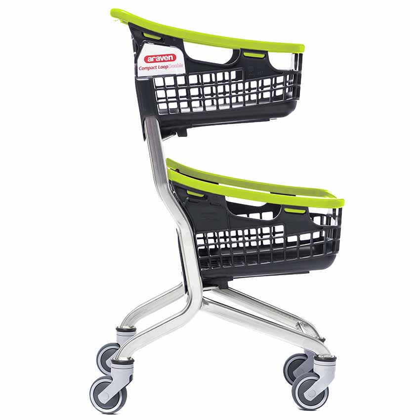 Chariot panier Loop double panier 2 X 35L - Poignée verte