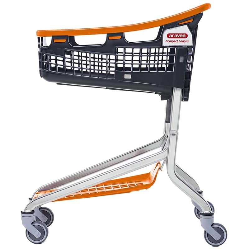 Chariot panier Loop XS avec consigneur 75L - Poignée orange