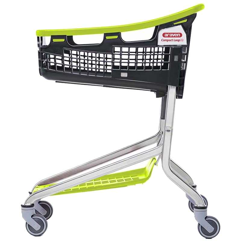 Chariot panier Loop XS avec consigneur 75L - Poignée verte