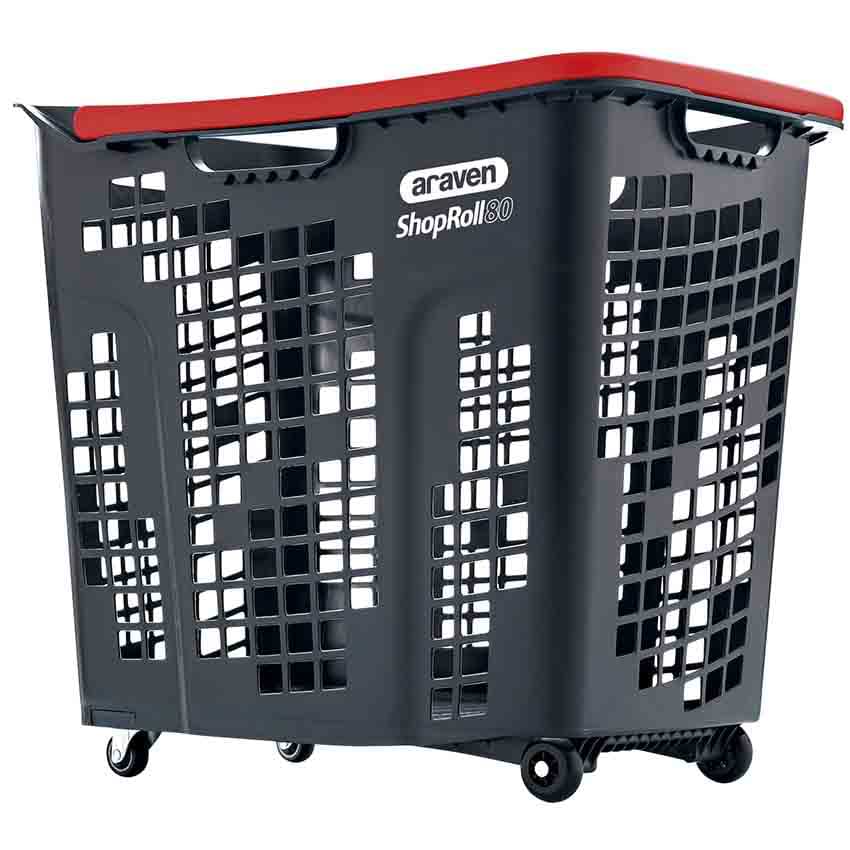 Panier à roulettes Giant 80L - Bicolore Gris / Rouge