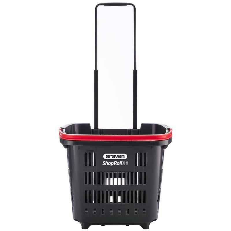 Panier sur roulettes 34L - Gris anthracite / Rouge