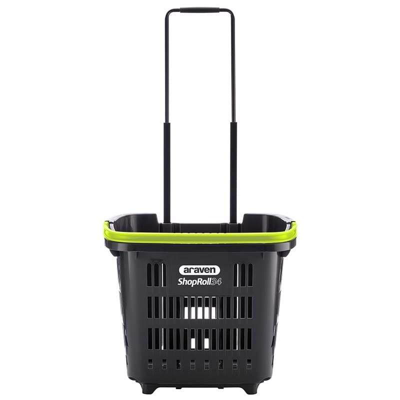 Panier sur roulettes 34L - Gris anthracite / Vert